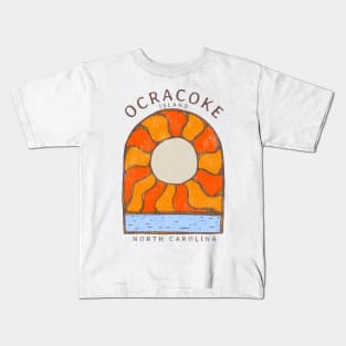 Ocracoke Island, NC Summertime Vacationing Burning Sun Kids T-Shirt